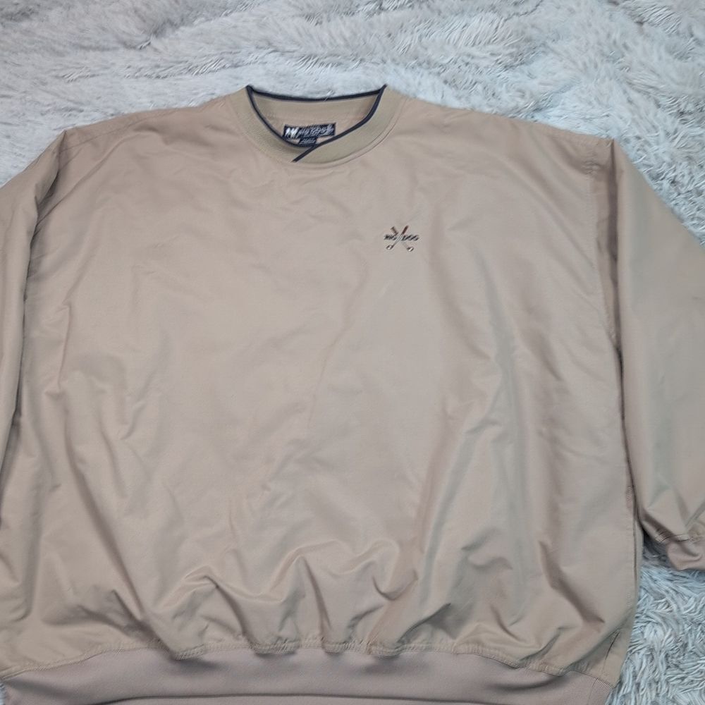 Big Dog Jacket Mens 2X Beige Windbreaker‎ Golf Logo Big Athletic Outdoor